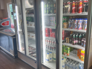Fridges in the shop at reception