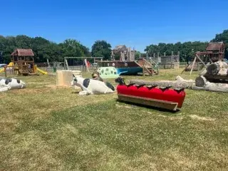Several playground attractions