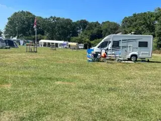 Motorhome on playground field