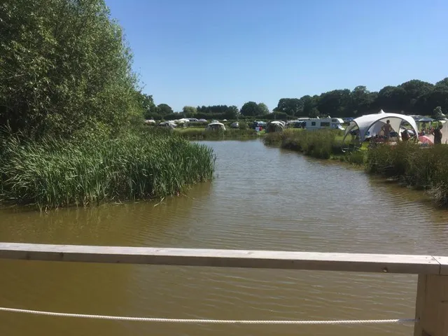 Shot of campers from bridge