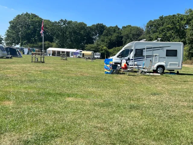 Motorhome on playground field