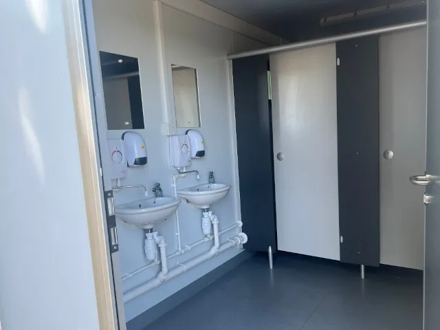 Inside toilet block